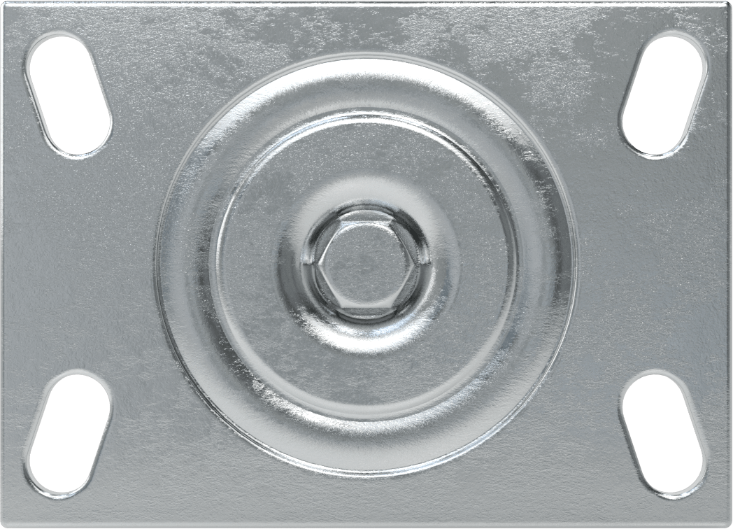 Yüksek Kapasiteli Spartan Tekerlek, 6-1/4“ x 4-1/2” Plaka, 4" Çaplı Metal Tekerlekli Döner
