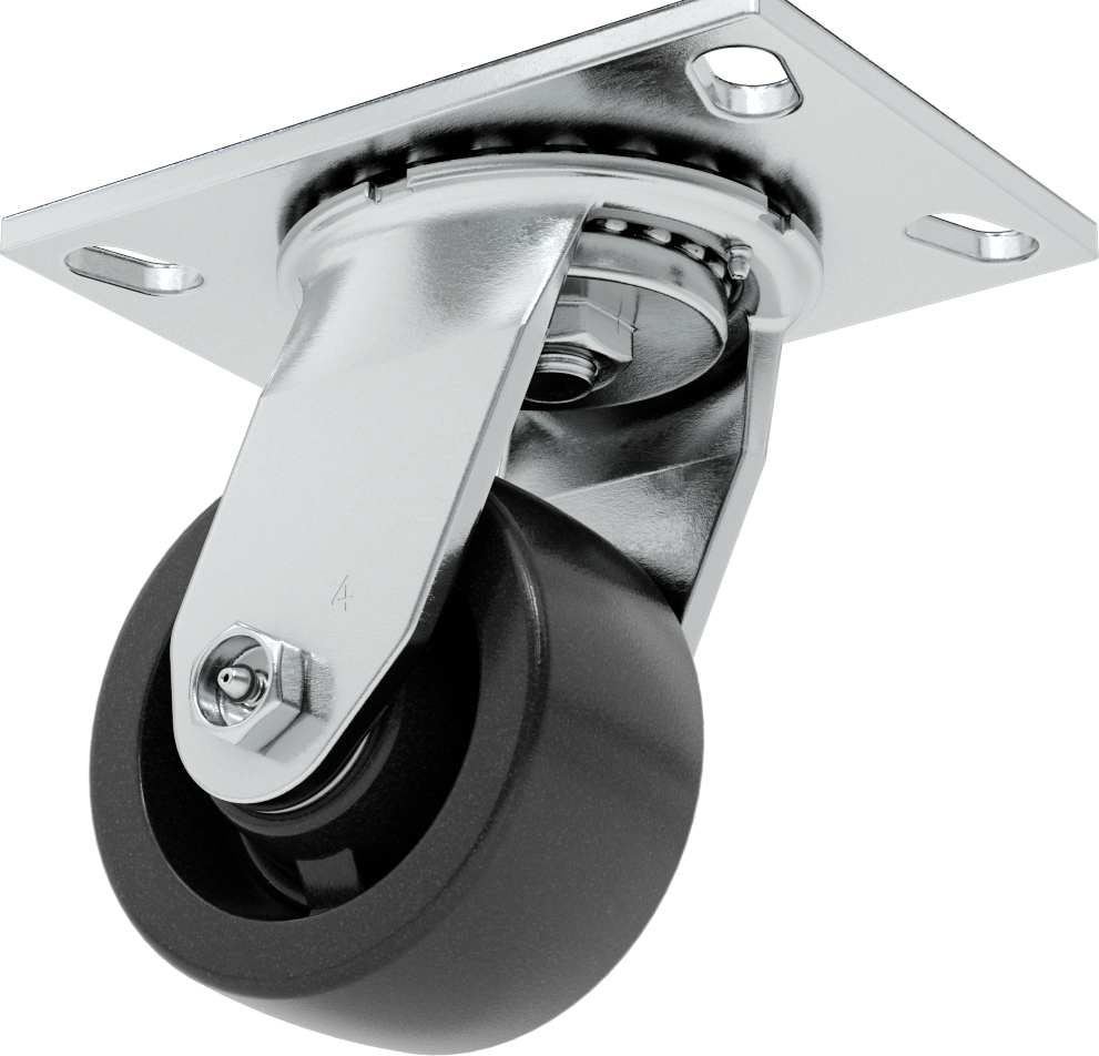 Yüksek Kapasiteli Spartan Tekerlek, 6-1/4“ x 4-1/2” Plaka, 4" Çaplı Fenolik Tekerlekli Döner