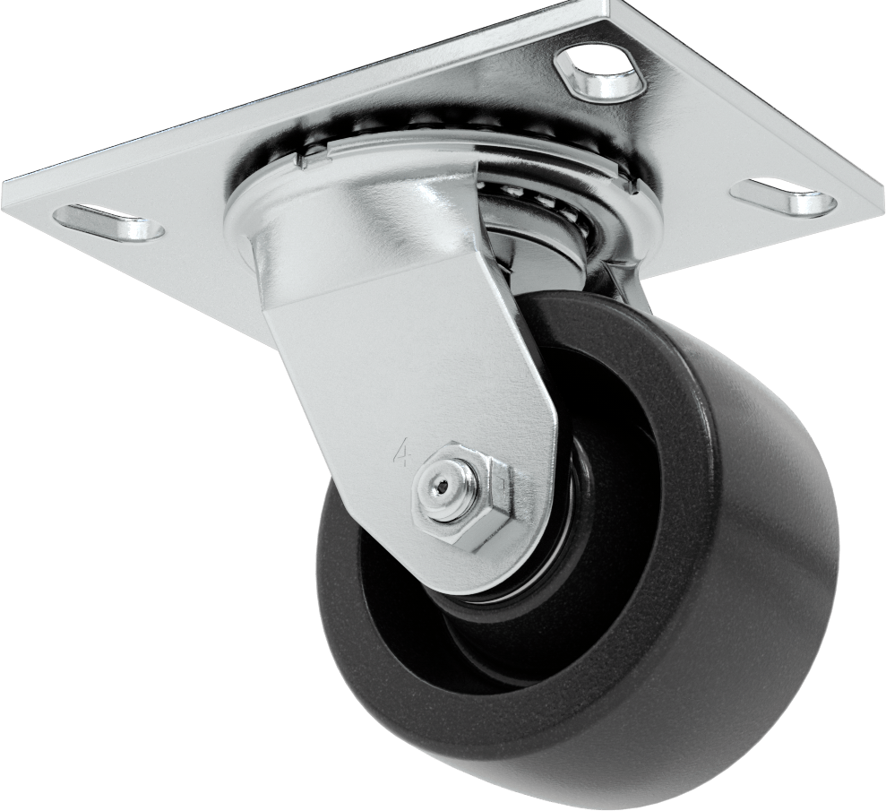 Yüksek Kapasiteli Spartan Tekerlek, 6-1/4“ x 4-1/2” Plaka, 4" Çaplı Fenolik Tekerlekli Döner