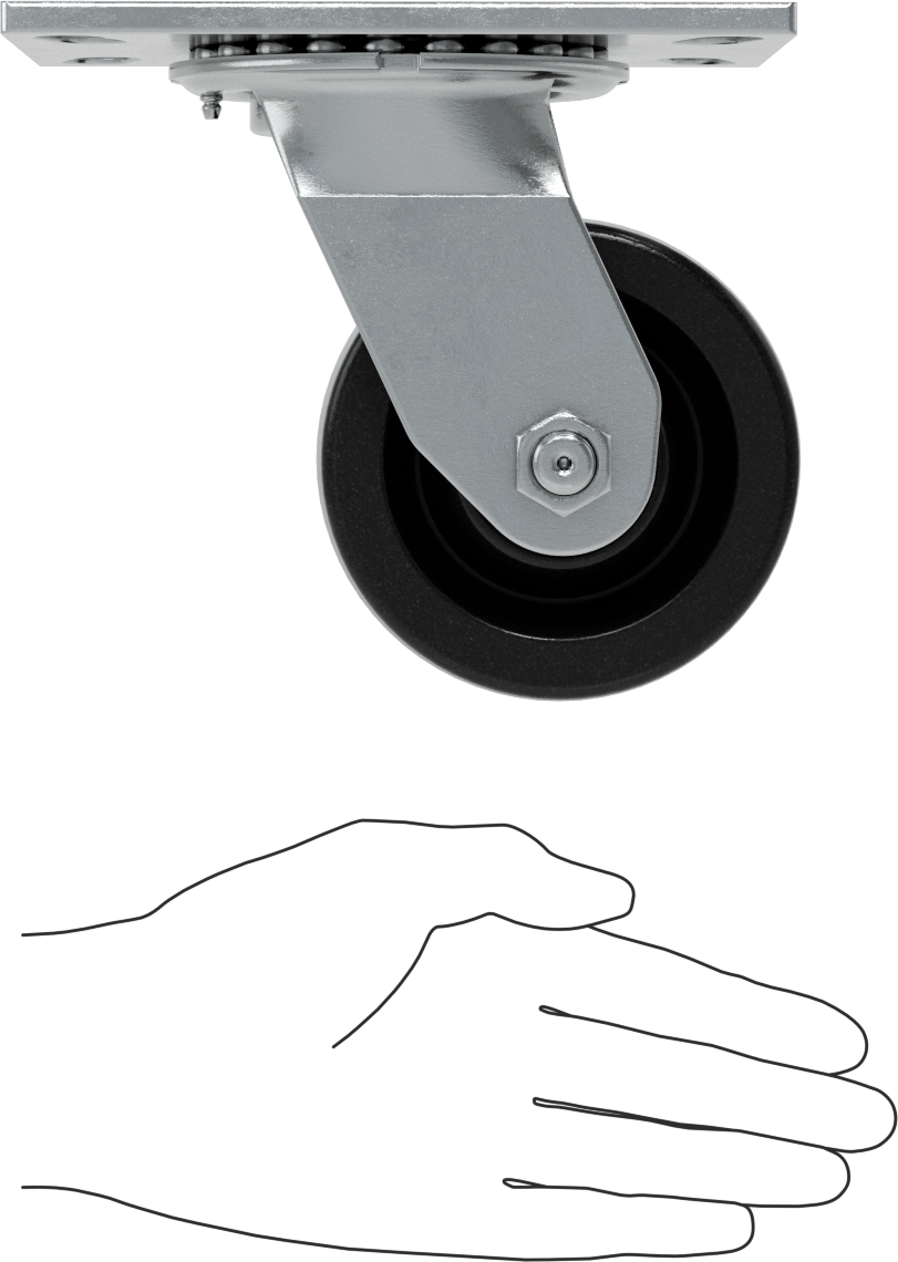 Yüksek Kapasiteli Spartan Tekerlek, 6-1/4“ x 4-1/2” Plaka, 4" Çaplı Fenolik Tekerlekli Döner
