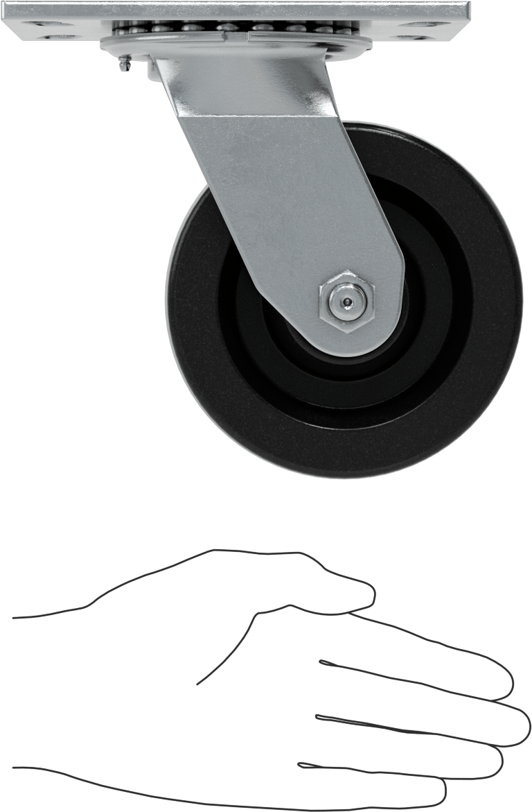 Yüksek Kapasiteli Spartan Tekerlek, 6-1/4“ x 4-1/2” Plaka, 5" Çaplı Fenolik Tekerlekli Döner