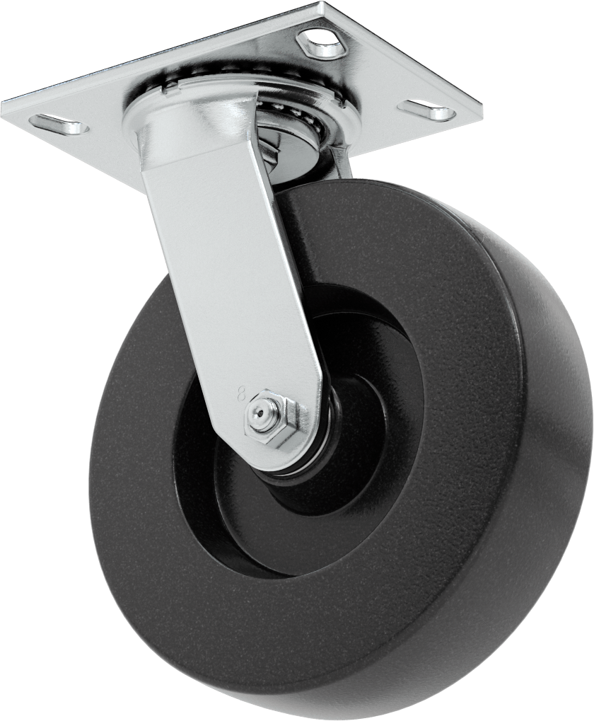 Yüksek Kapasiteli Spartan Tekerlek, 6-1/4“ x 4-1/2” Plaka, 8" Çapında Fenolik Tekerlekli Döner