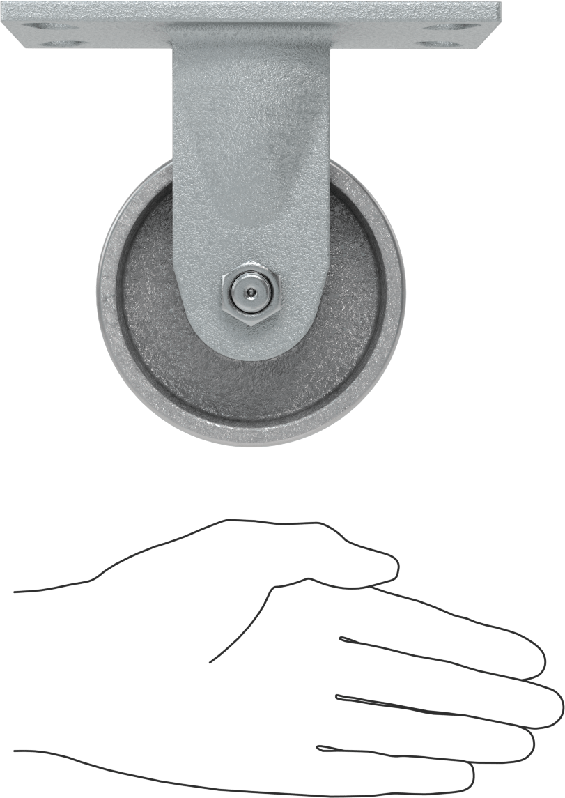 Yüksek Kapasiteli Spartan Tekerlek, 6-1/4“ x 4-1/2” Plaka, 4 inç Çapında Metal Tekerlekli Sert