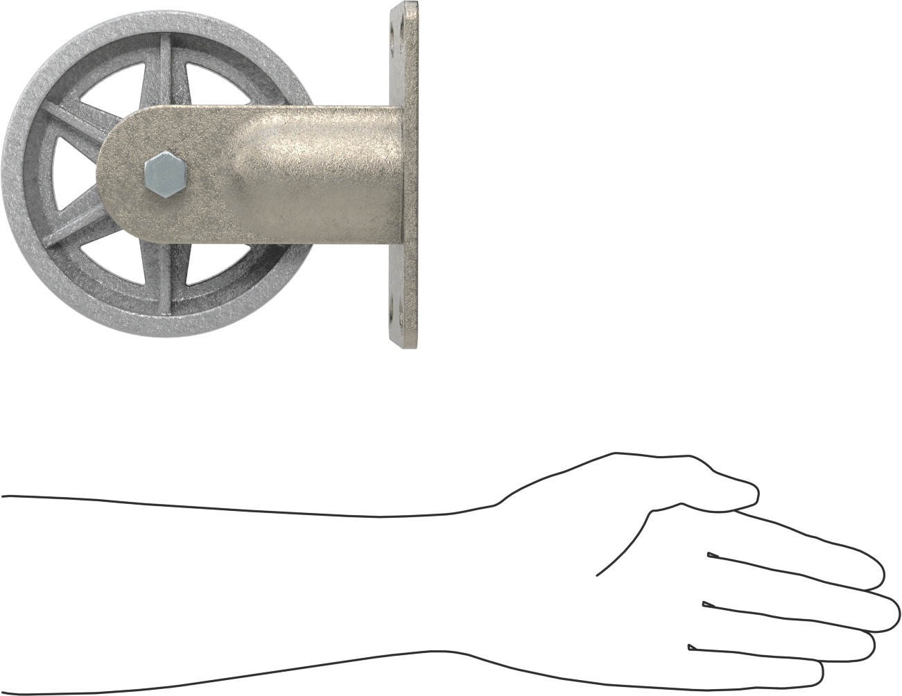 Yüksek Kapasiteli Spartan Tekerlek, 6-1/4“ x 4-1/2” Plaka, 6" Çaplı Metal Tekerlekli Sert