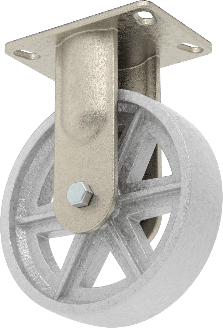 Yüksek Kapasiteli Spartan Tekerlek, 6-1/4“ x 4-1/2” Plaka, 8 inç Çapında Metal Tekerlekli Sert