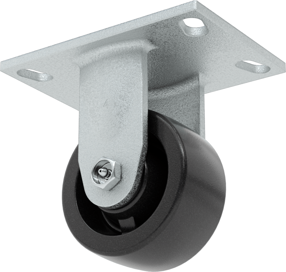 Yüksek Kapasiteli Spartan Tekerlek, 6-1/4“ x 4-1/2” Plaka, 4" Çapında Fenolik Tekerlekli Sert