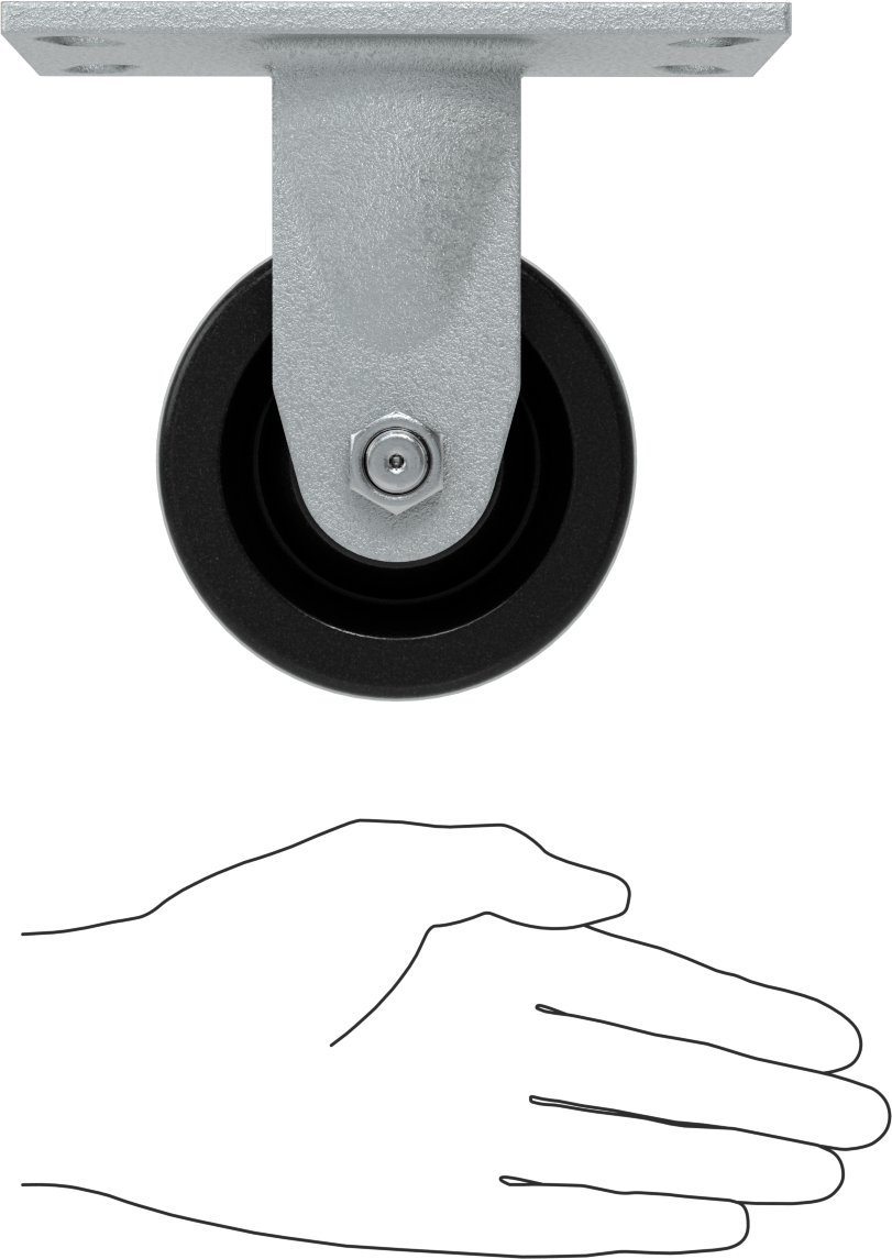 Yüksek Kapasiteli Spartan Tekerlek, 6-1/4“ x 4-1/2” Plaka, 4" Çapında Fenolik Tekerlekli Sert