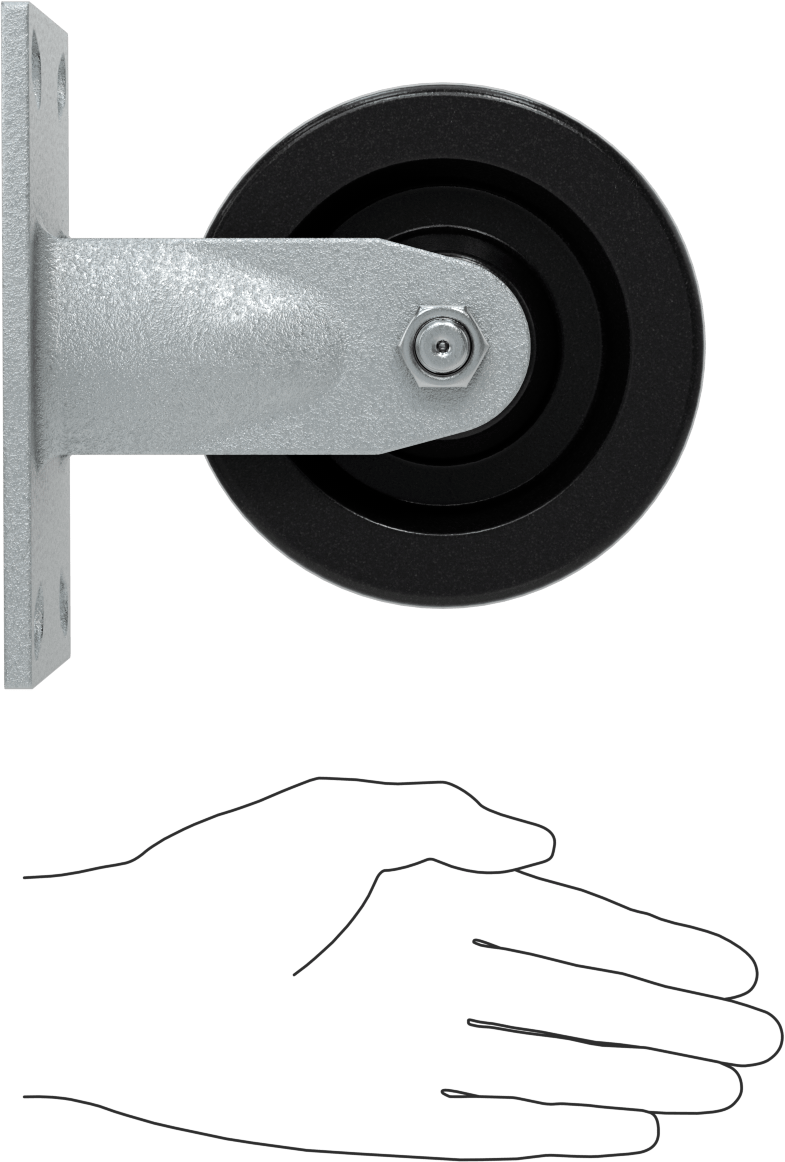 Yüksek Kapasiteli Spartan Tekerlek, 6-1/4“ x 4-1/2” Plaka, 5" Çapında Fenolik Tekerlekli Sert