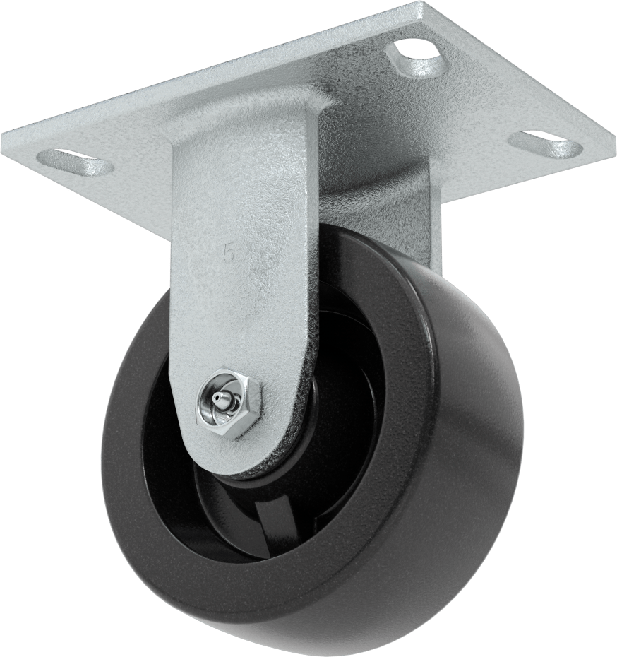 Yüksek Kapasiteli Spartan Tekerlek, 6-1/4“ x 4-1/2” Plaka, 5" Çapında Fenolik Tekerlekli Sert