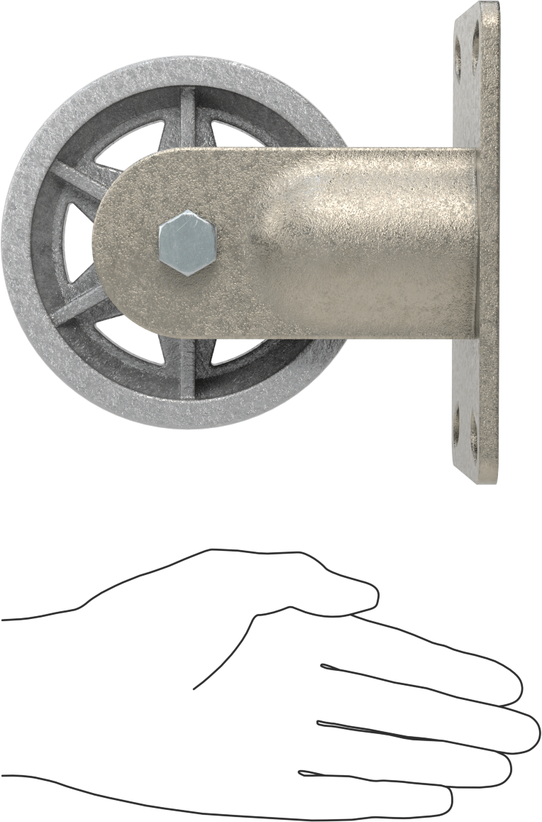 Yüksek Kapasiteli Spartan Tekerlek, 6-1/4“ x 4-1/2” Plaka, 5" Çaplı Metal Tekerlekli Sert