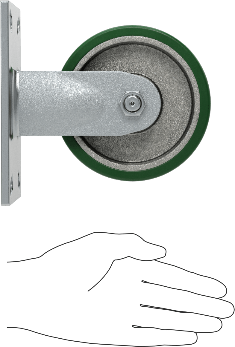 Yüksek Kapasiteli Spartan Tekerlek, 6-1/4“ x 4-1/2” Plaka, Rigid, 5" Çap Poliüretan Tekerlek