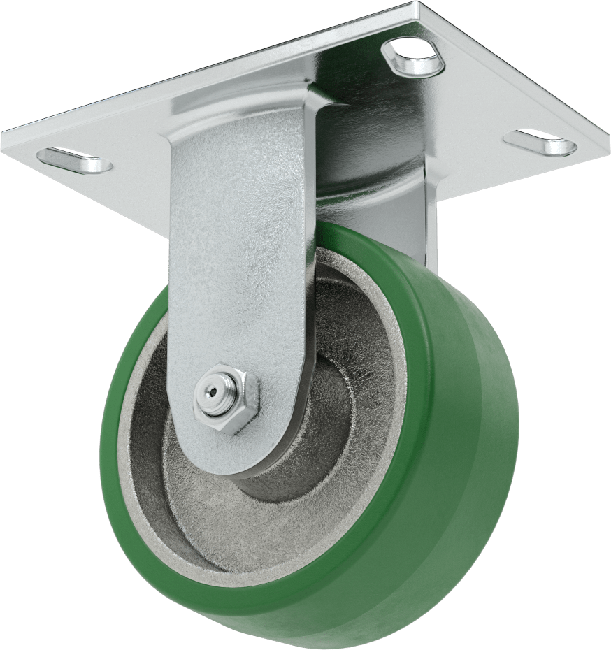 Yüksek Kapasiteli Spartan Tekerlek, 6-1/4“ x 4-1/2” Plaka, Rigid, 5" Çap Poliüretan Tekerlek