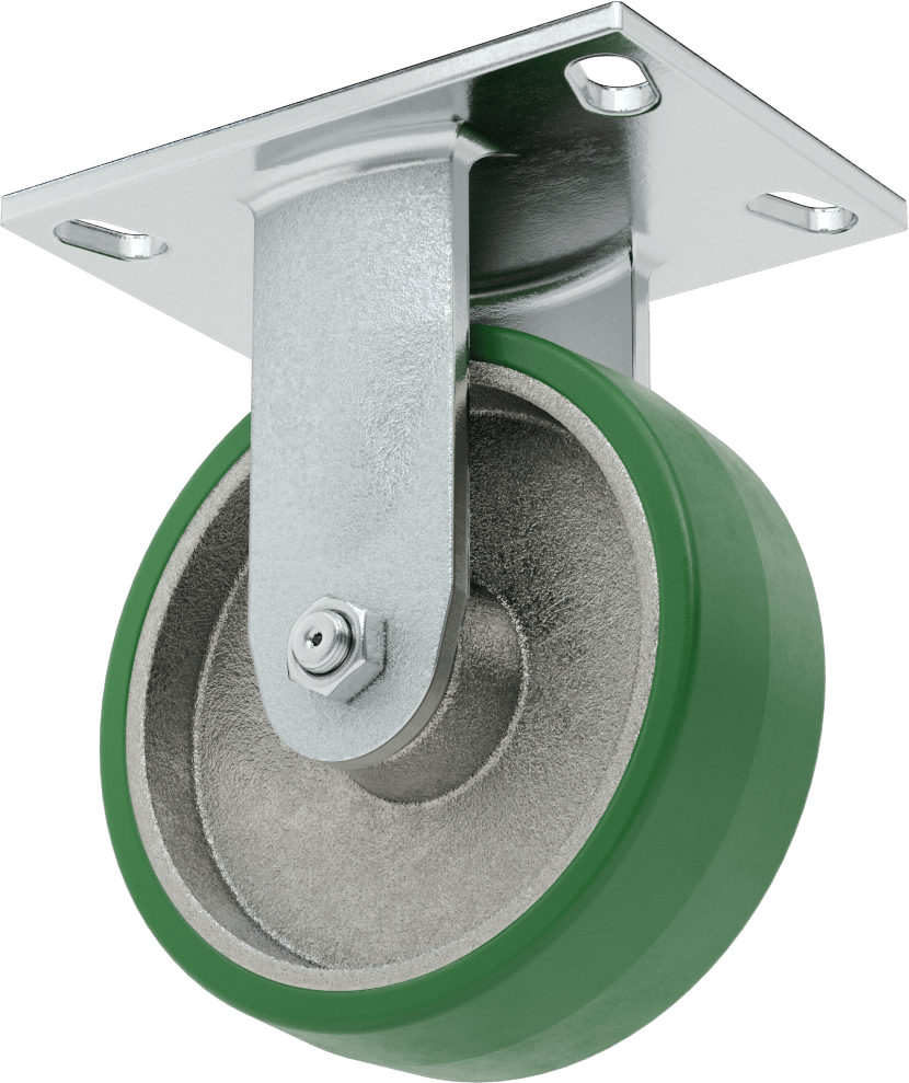 Yüksek Kapasiteli Spartan Tekerlek, 6-1/4“ x 4-1/2” Plaka, Rigid, 6" Çaplı Poliüretan Disk