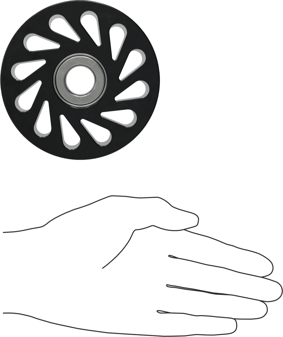 Flex-Grip Tahrik Silindiri, 35A Durometre, 4“ Çap x 1-15/16” Genişlikte Silindir, 1-1/4" Göbek Çapı