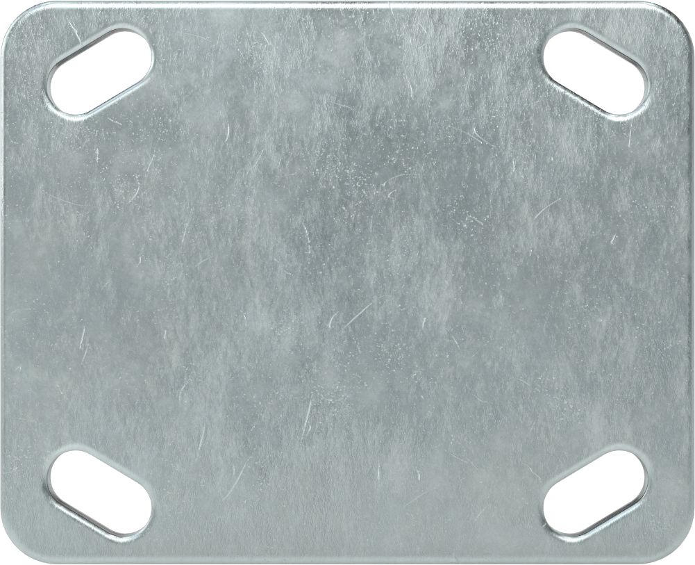 4-5/8“ x 3-3/4” Plakalı Kolay Dönen Tekerlek, Yüksek Kapasiteli, 5" Çaplı Kırmızı Poliüretan Tekerlekli Sabit