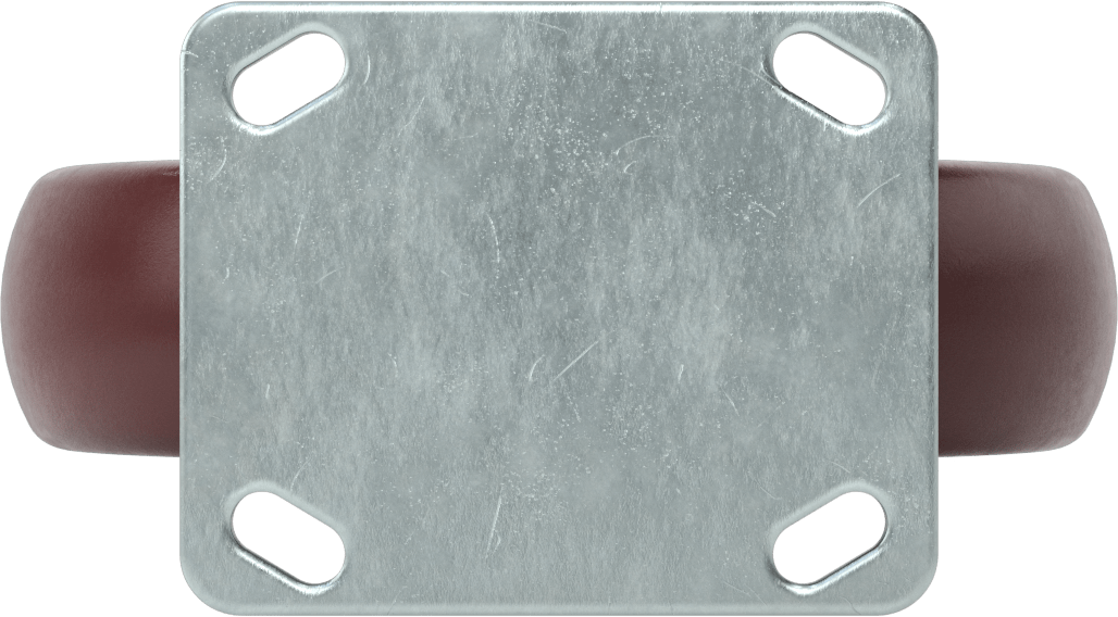4-5/8“ x 3-3/4” Plakalı Kolay Dönen Tekerlek, Yüksek Kapasiteli, 8 inç Çapında Kırmızı Poliüretan Tekerlekli Sert