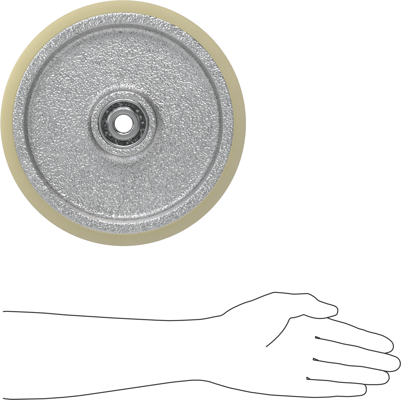 Bilyalı Rulmanlı Yüksek Mukavemetli Poliüretan Tekerlek, 10“ Çap x 2-1/2” Genişlik, 3200 lb. Kapasite, Sert