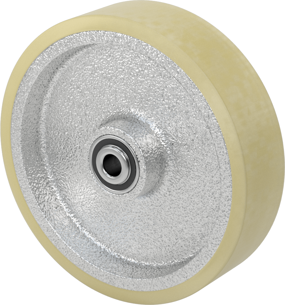 Bilyalı Rulmanlı Yüksek Mukavemetli Poliüretan Tekerlek, 10“ Çap x 2-1/2” Genişlik, 3200 lb. Kapasite, Sert