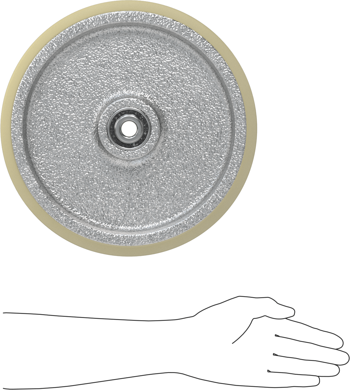 Bilyalı Rulmanlı Yüksek Mukavemetli Poliüretan Tekerlek, 12“ Çap x 3” Genişlik, 4500 lb. Kapasite, Sert
