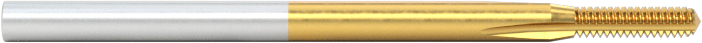 Minyatür Kılavuz, TiN Kaplamalı Yüksek Hızlı Çelik, M1,2 x 0,25 mm Diş, 11/64" Diş Uzunluğu