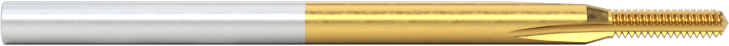 Minyatür Kılavuz, TiN Kaplamalı Yüksek Hızlı Çelik, M1,4 x 0,3 mm Diş, 13/64" Diş Uzunluğu