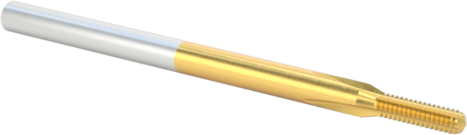 Minyatür Kılavuz, TiN Kaplamalı Yüksek Hızlı Çelik, M1,4 x 0,3 mm Diş, 13/64" Diş Uzunluğu