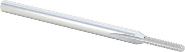 Minyatür Kılavuz, Kaplamasız Yüksek Hızlı Çelik, M0.8 x 0.2 mm Diş, 3/16" Diş Uzunluğu