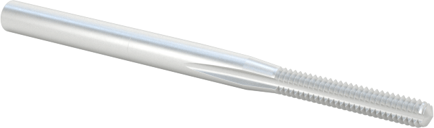 Minyatür Kılavuz, Kaplamasız Yüksek Hızlı Çelik, M1,2 x 0,25 mm Diş, 9/32" Diş Uzunluğu
