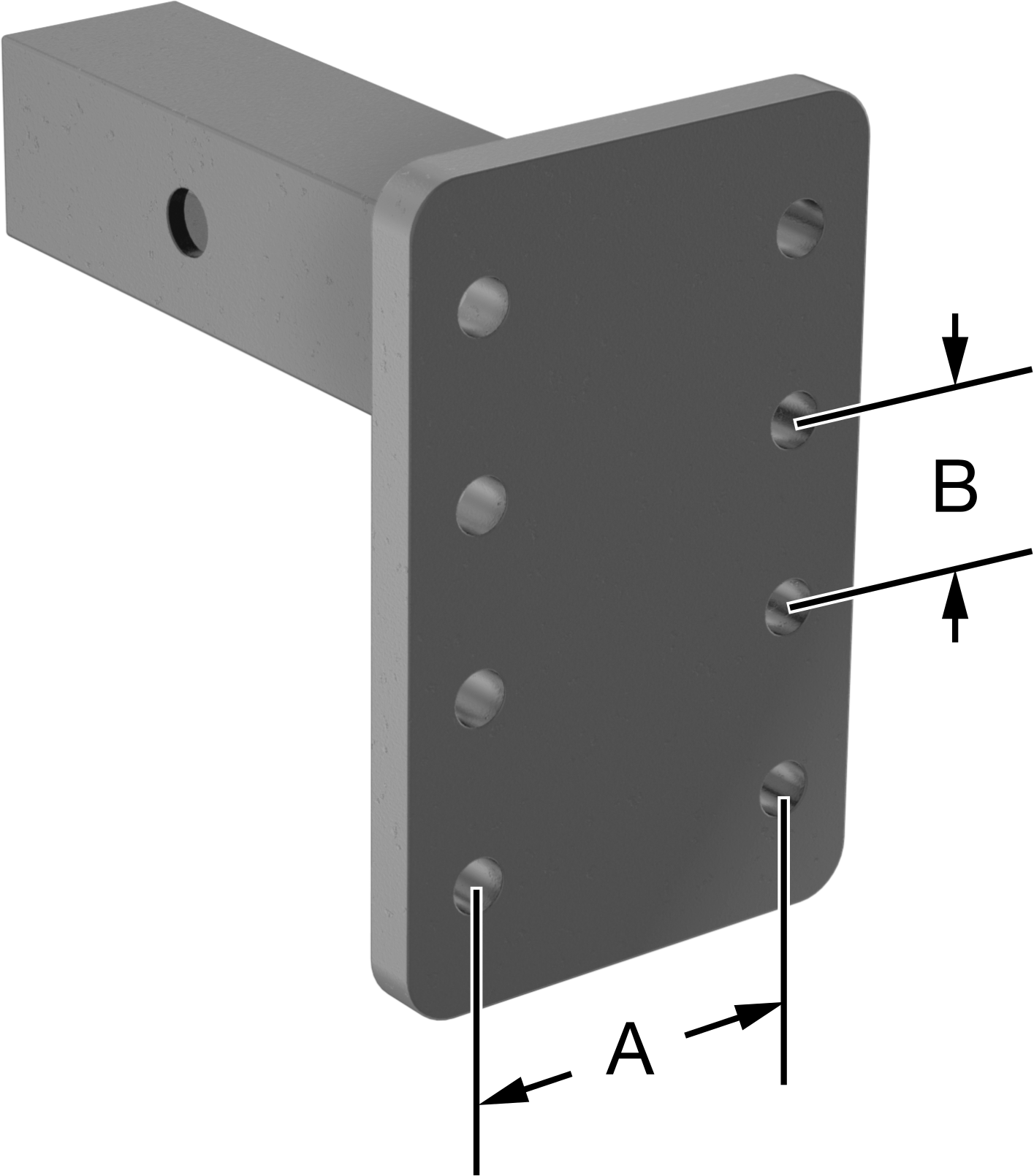 Montaj Plakası Bağlantı Parçası, Çekme Çubuğu Bağlantı Elemanları için, 8-1/2" Toplam Derinlik