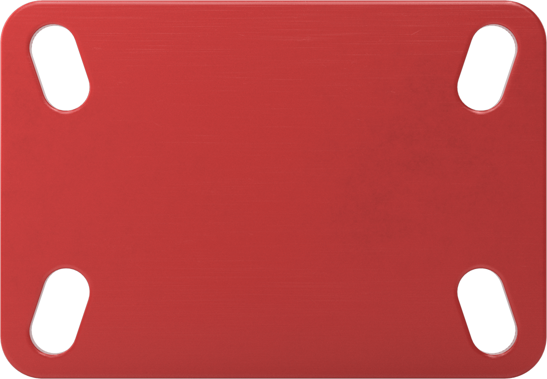 6-1/2“ x 4-1/2” Plakalı Yüksek Kapasiteli Kingston Tekerlek, 5" Çapında Mavi Poliüretan Tekerlekli Sert