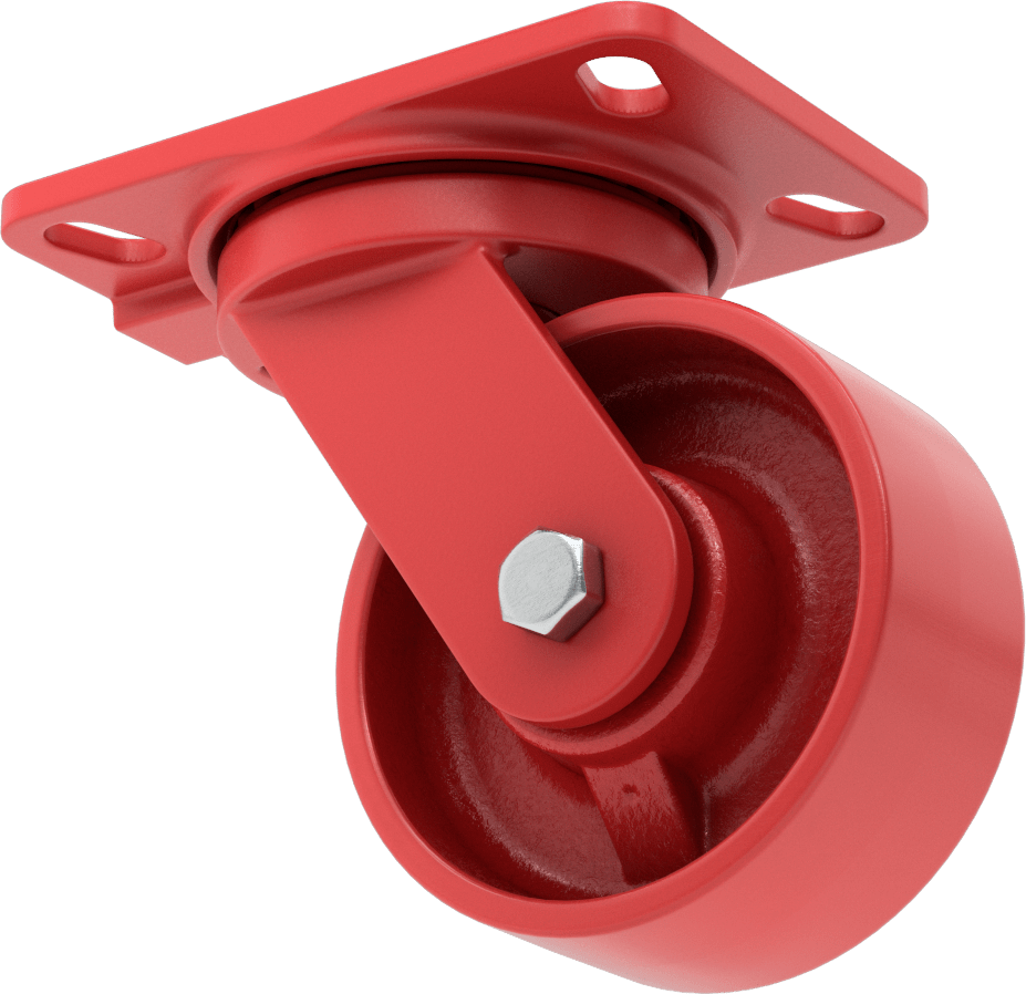 6-1/2“ x 4-1/2” Plakalı Yüksek Kapasiteli Kingston Tekerlek, 5" Çapında Metal Tekerlekli Döner
