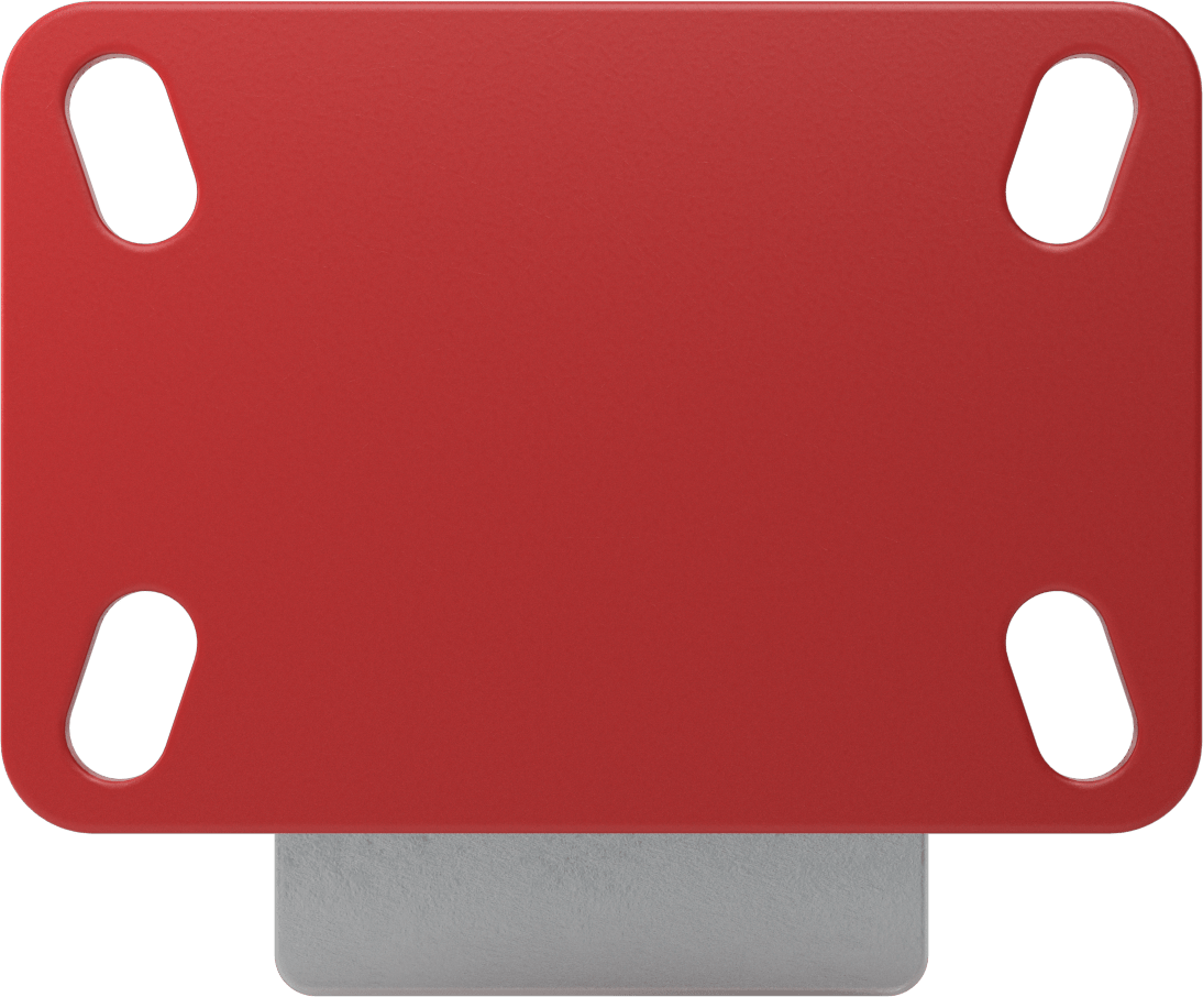 6-1/2“ x 4-1/2” Plakalı Yüksek Kapasiteli Kingston Tekerlek, Sağ Taraf Frenli ve 5" Çapında Metal Tekerlekli Sert