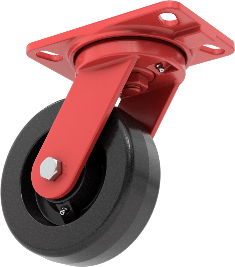6-1/2“ x 4-1/2” Plakalı Yüksek Kapasiteli Kingston Tekerlek, 6 inç Çapında Fenolik Tekerlekli Döner Tekerlek