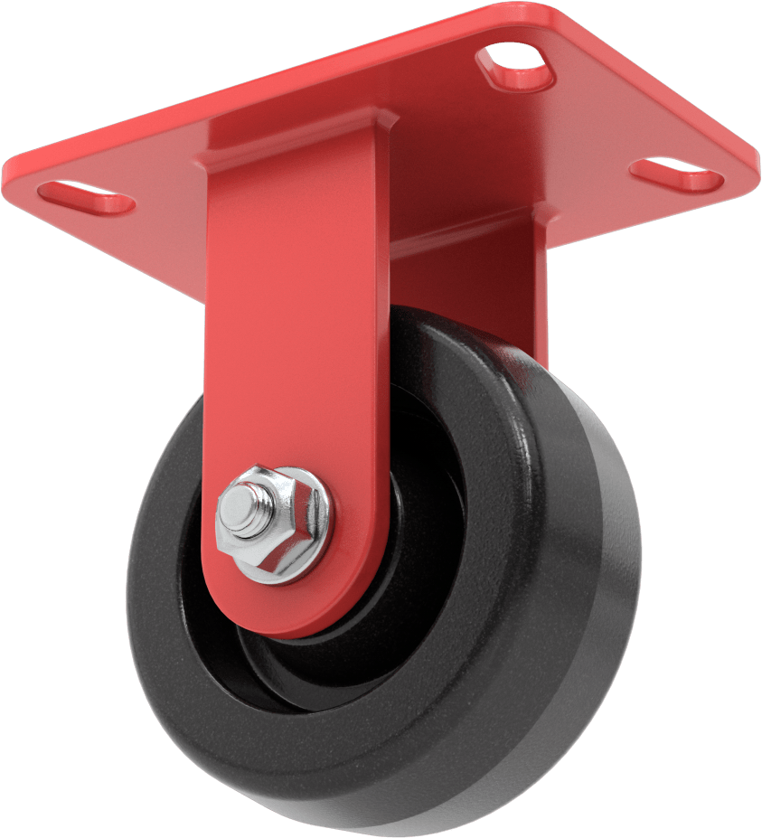 6-1/2“ x 4-1/2” Plakalı Yüksek Kapasiteli Kingston Tekerlek, 5" Çapında Fenolik Tekerlekli Sert