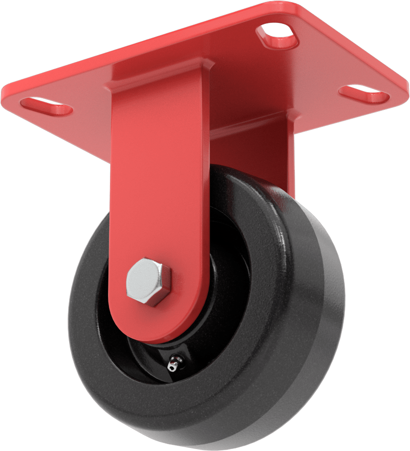 6-1/2“ x 4-1/2” Plakalı Yüksek Kapasiteli Kingston Tekerlek, 5" Çapında Fenolik Tekerlekli Sert