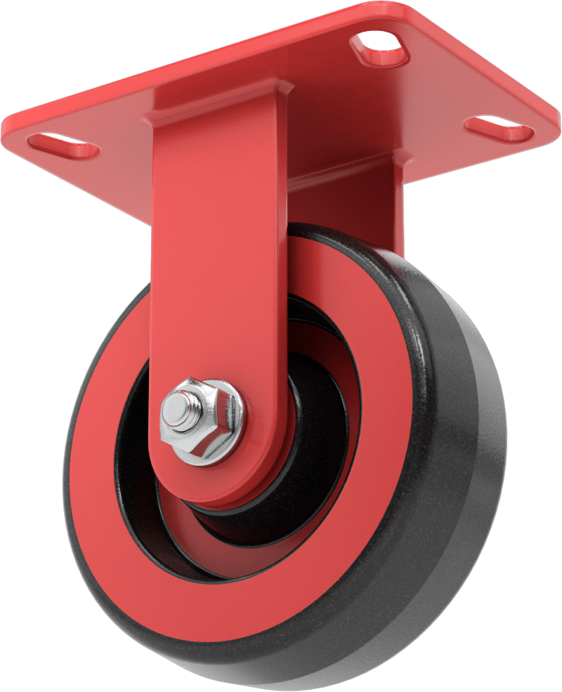 6-1/2“ x 4-1/2” Plakalı Yüksek Kapasiteli Kingston Tekerlek, 6 inç Çapında Fenolik Tekerlekli Sert