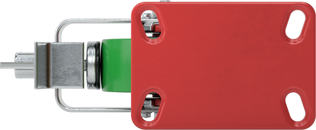 6-1/2“ x 4-1/2” Plakalı Yüksek Kapasiteli Kingston Tekerlek, Frenli ve 5 inç Çapında Yeşil Poliüretan Tekerlekli Döner