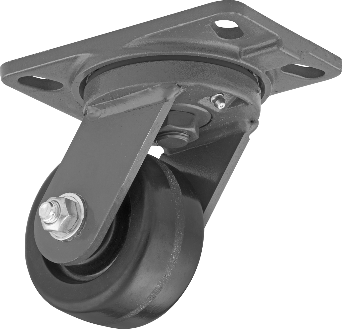 6-1/2“ x 4-1/2” Plakalı Yüksek Kapasiteli Kingston Tekerlek, 4" Çaplı Fenolik Tekerlekli Döner
