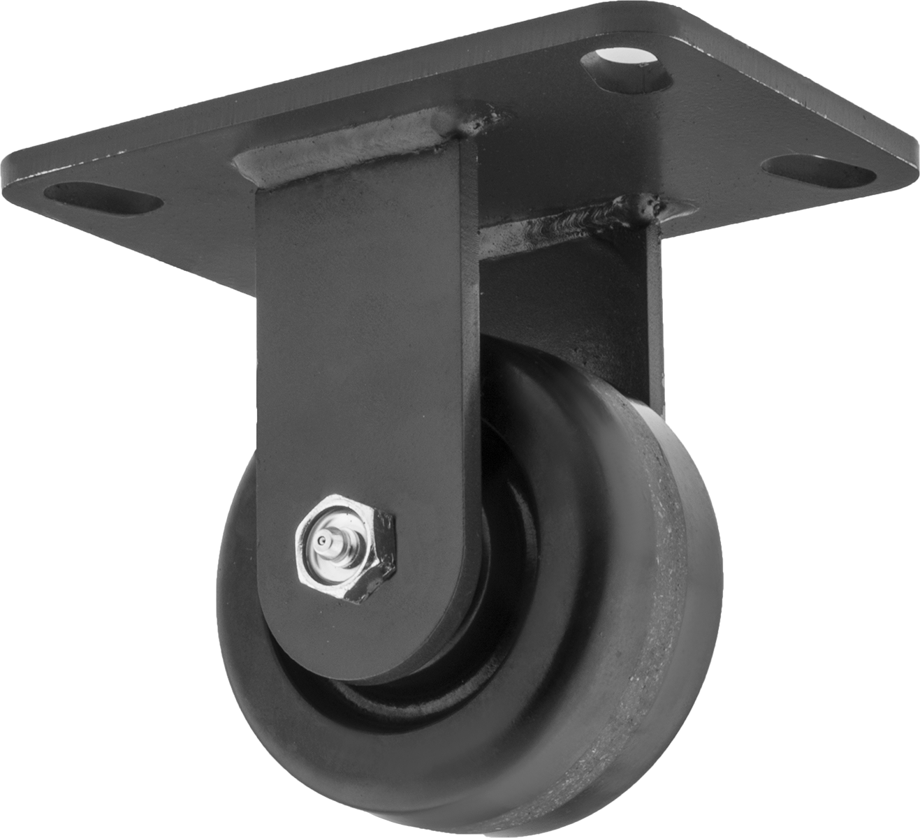 6-1/2“ x 4-1/2” Plakalı Yüksek Kapasiteli Kingston Tekerlek, 4" Çapında Fenolik Tekerlekli Sert