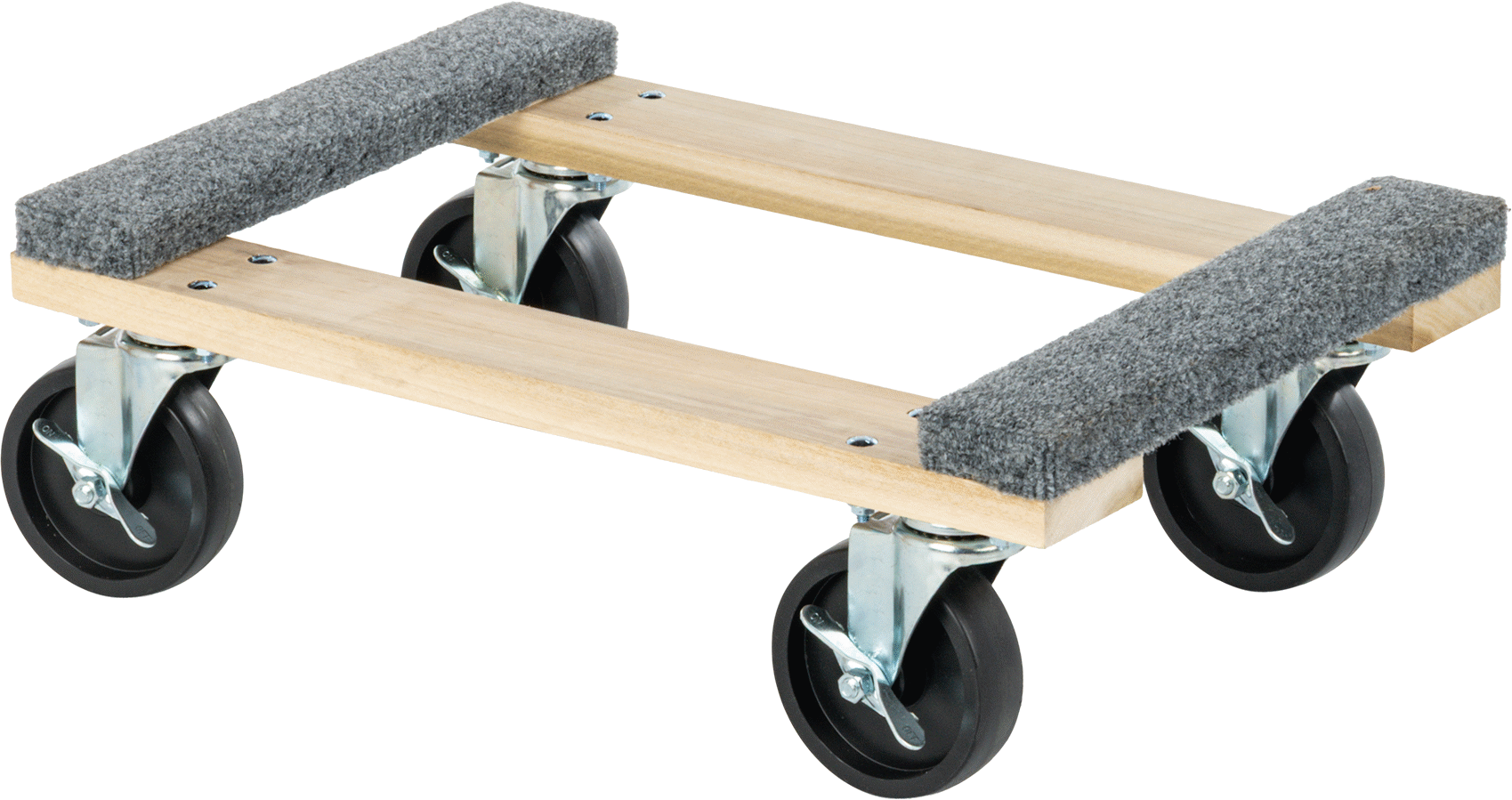 Ahşap Taşıma Arabası, Halı Kaplı Açık Platform, Yükseltilmiş Uçlar, 24“ Uzunluk x 16” Genişlik