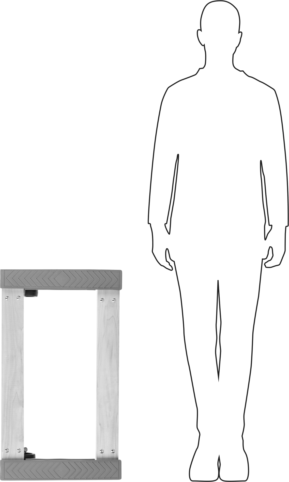 Ahşap Taşıma Arabası, 1500 lb. Kapasite, 30" x 18", Kauçuk Yastıklı, Açık Platform