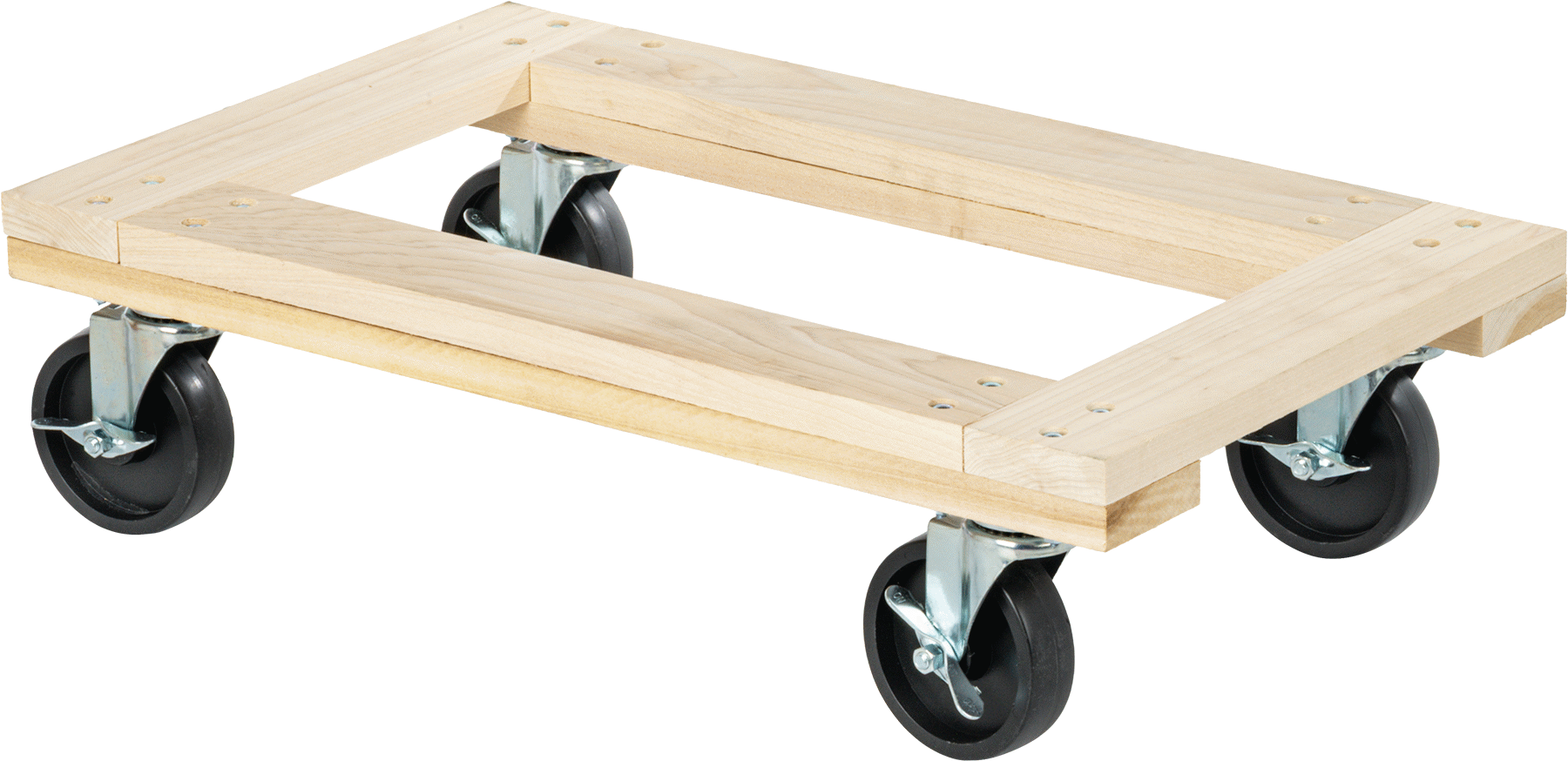 Ahşap Taşıma Arabası, 1500 lb. Kapasite, 30" x 18", Pürüzsüz, Yıkama, Açık Platform