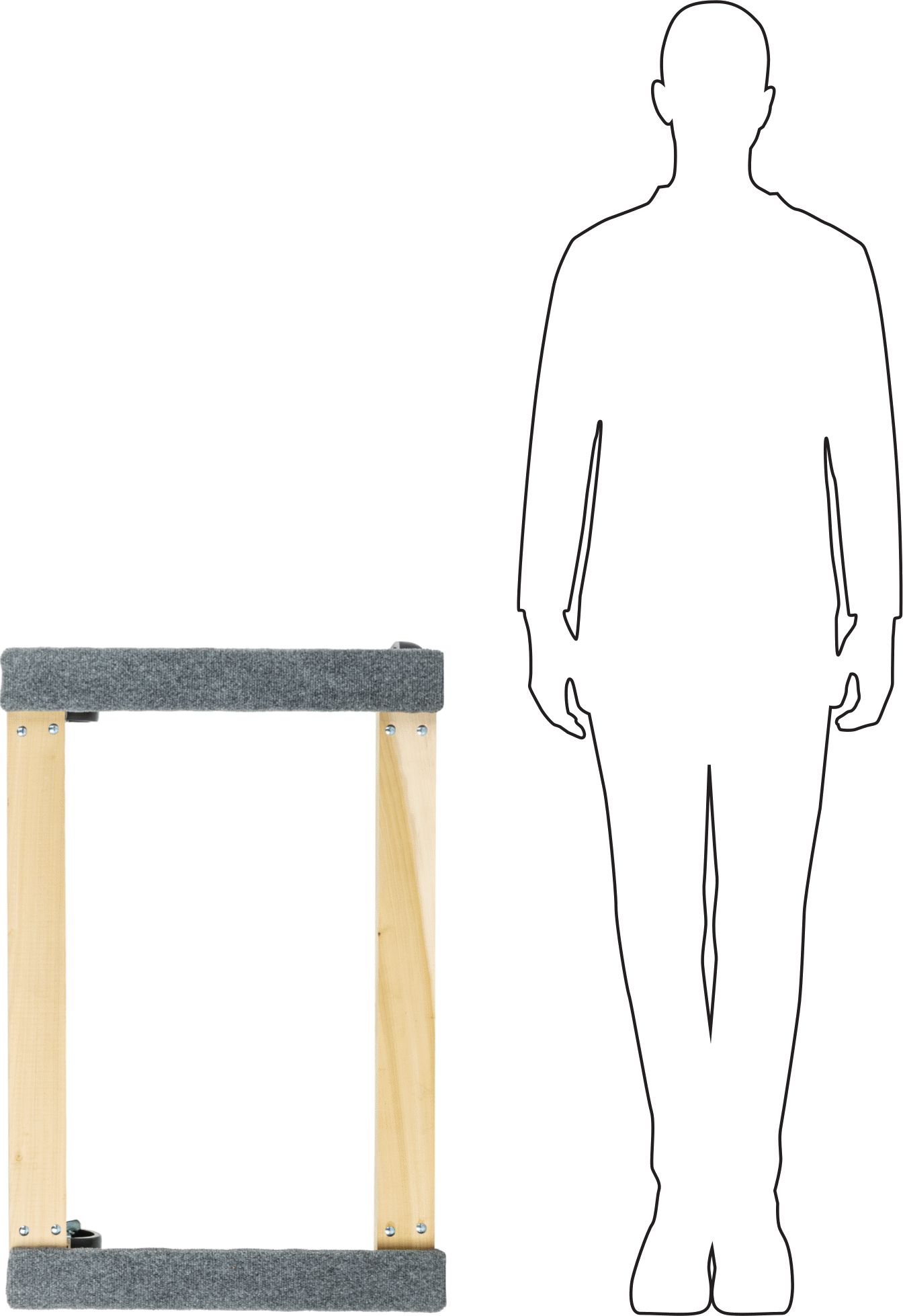 Ahşap Taşıma Arabası, 1500 lb. Kapasite, 36 inç Uzunluk x 24 inç Genişlik, Halı Kaplı Açık Platform