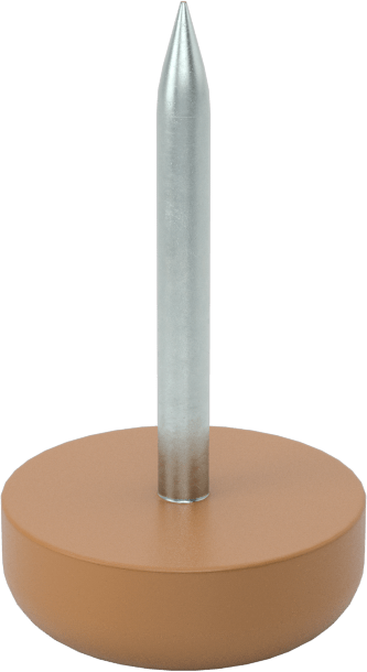 Çekiçle Takılan Koruyucu Ayaklar, 1/2" Çaplı Plastik Taban ile