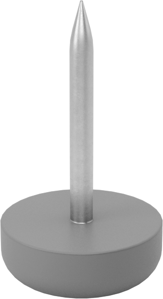 Çekiçle Takılan Koruyucu Ayaklar, 1-1/8" Çaplı Plastik Taban ile