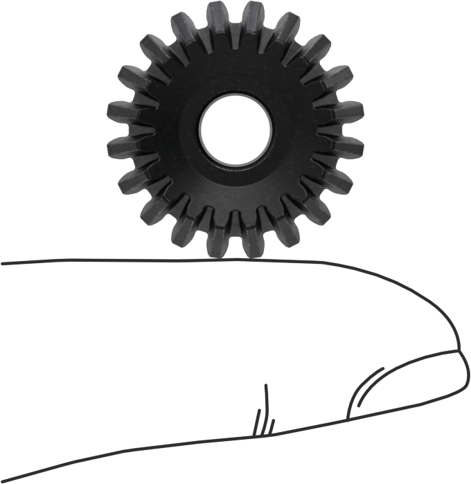 Metal Eğimli Pinyon, 6 mm Genişlik Yüzü, 1 Modül, 2:1