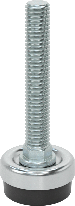 Çinko Kaplı Çelik Saplamalı Sert Tesviye Bağlantı Elemanları, Polietilen Yastık, 1/2"-13 Diş Boyutu, 3" Diş Uzunluğu