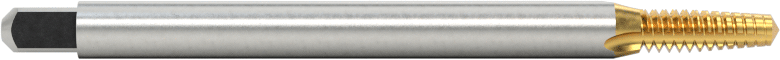 TiN Kaplamalı Kobalt Çelik Kılavuz, Standart Pah, 4-40 Diş Boyutu