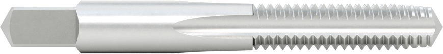 Kaplamasız Yüksek Hızlı Çelik Kılavuz, Standart Pah, 3/8"-16 Diş Boyutu, 1-1/4" Diş Uzunluğu