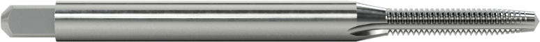 Kaplamasız Yüksek Hızlı Çelik Kılavuz, Konik Pah, 3-56 Diş Boyutu, 1/2" Diş Uzunluğu